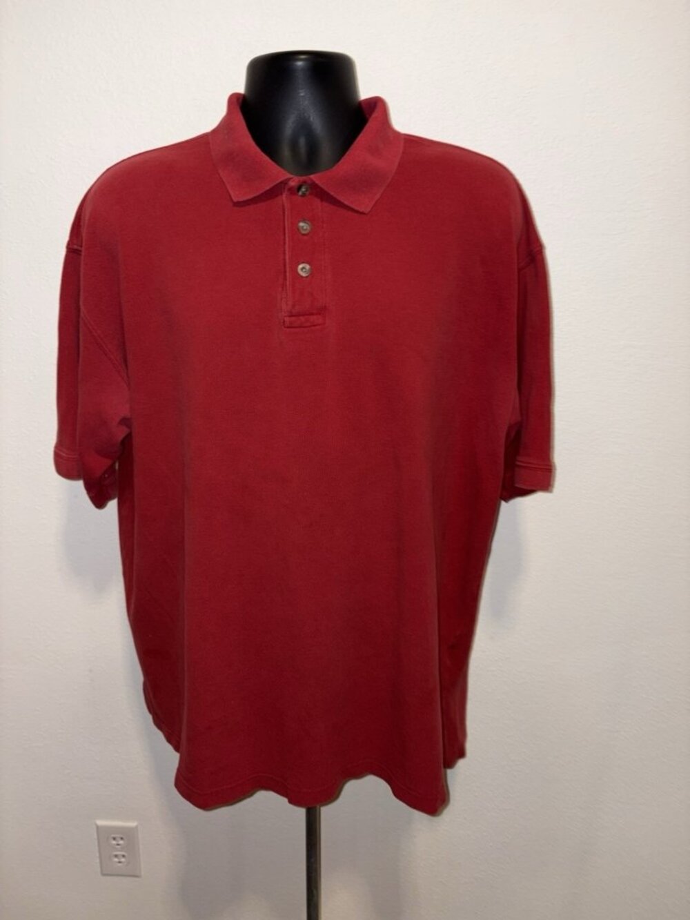 St Johns Bay Men’s Size XXL Polo Shirt Regular Fit Red Cotton Golf